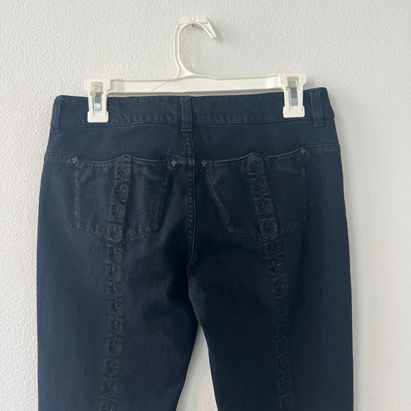 L'Wren Scott Fleur De Lis Dark Denim Jeans Size 29 - Picture 6 of 7